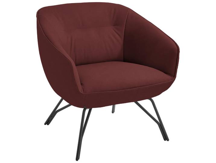 Joop! Cocktailsessel, Rot, Metall, Echtleder, Rauleder, Rindleder, 76x80x73 cm, Blauer Engel, Goldenes M, Emas, Fußauswahl, Lederauswahl, Stoffauswahl, Wohnzimmer, Sessel, Ledersessel