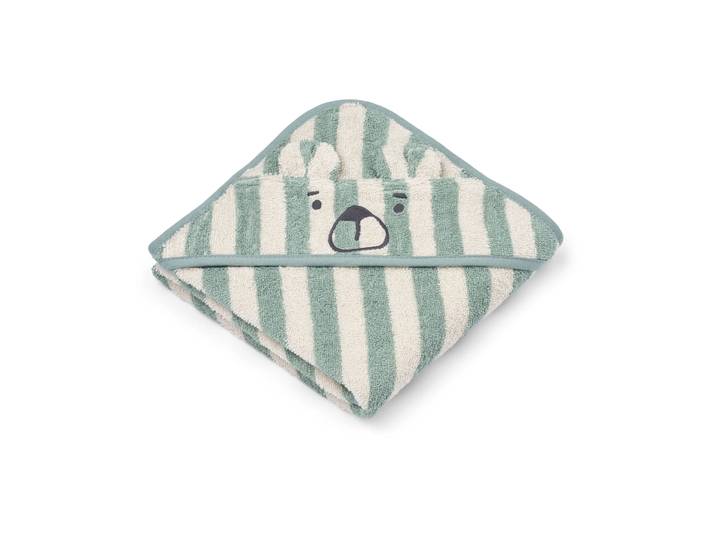 Liewood Serviette avec capuche Albert 70x70 cm Peppermint-creme de la creme
