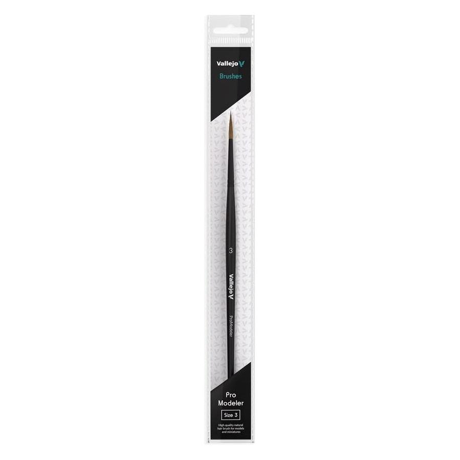 Vallejo Brush / Pro Modeler - Natural Hair Round Brush No. 3 (3 mm) (B01003)
