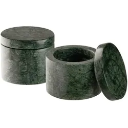 APS Dose MINERA 2er Set - Marmor, Ø 6 cm, Höhe 5 cm, 40 ml, grün, Unikat (Farb + Form kann minimal abweichen)