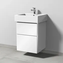 Sanipa Waschtischunterschrank „3way“ passend zu Keramik-Waschtische Vero von Duravit 450 × 593 × 447 mm in Weiß (glanz)