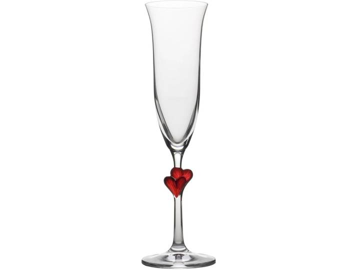 Champagnergläser-Set L Amour weinrot Glas H 24.2 cm 0.175 l 1 Stk - Farbe: Transparent/Weinrot'