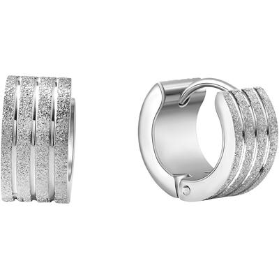Paar Creolen FIRETTI "Schmuck Geschenk Ohrschmuck Ohrringe", silber (edelstahlfarben), Ohrringe, Damen, 13,5mm, Edelstahl