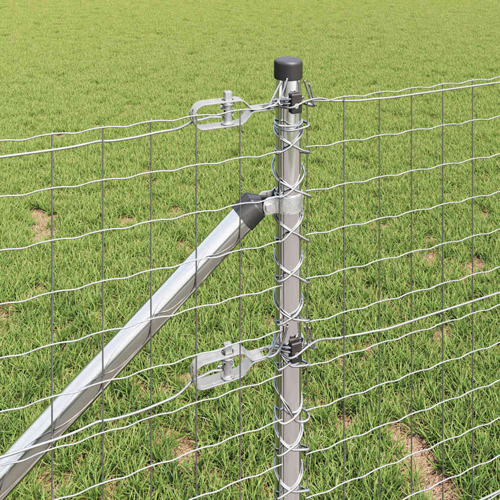 vidaXL Piquet de clôture à enfoncer au sol 26 pc Argenté