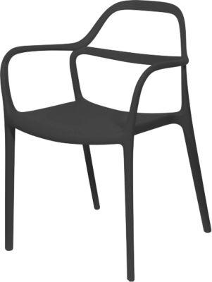 meet by Paperflow Outdoorstuhl NOVA, stapelbar, Kunststoff, schwarz, 2er-Set