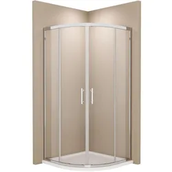 Emke, Duschkabine + Duschwand, Duschkabine Viertelkreis 90x90cm Schiebetür Duschabtrennung Runddusche Duschtrennwand Glas, H190cm (90 cm, 90 cm, 195 cm)