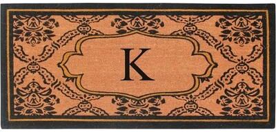 "A1 Home Collections Uriel Bleached Coir Anti-shred Monogrammed Doormat, 30"" X 60"""