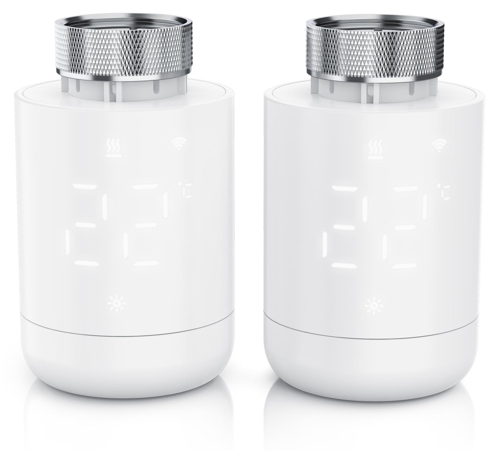 Brandson WLAN-radiatorthermostaat set van 2 stuks, wit, met app-bediening, 7-dagen programmering en LED-display