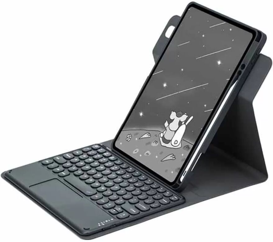INF Étui clavier Bluetooth magnétique noir affaires - Touches rondes (contrôle tactile) compatible avec iPad Pro 11 pouces
