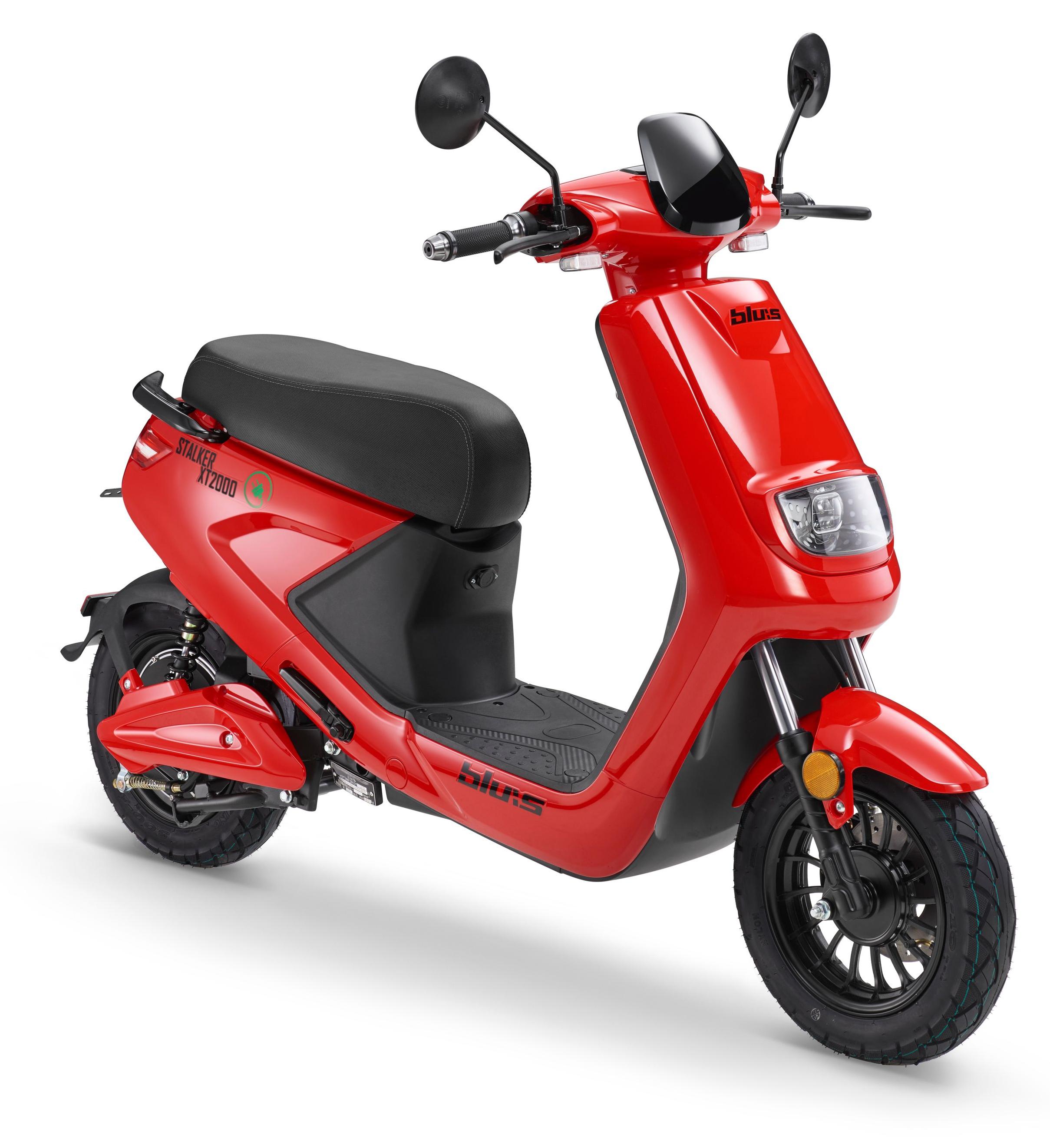 Elektroroller Blu:s Stalker XT2000 - E-Roller mit 950 Watt Motor, max. 25 km/h, Reichweite bis zu 59 km, rot
