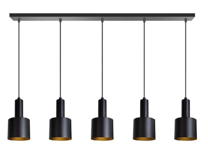 Zwarte hanglamp Sledge 5-lichts zwart met goud ETH - 05-HL4393-30