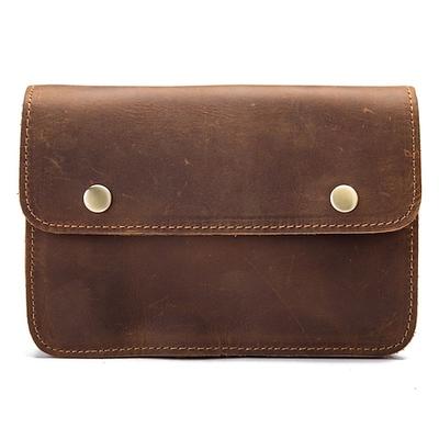 Herren-Gürteltasche, verrücktes Pferd, echtes Leder, Gürteltasche, Gürtelschlaufe, Hüfthaken, Bauchtasche, handgefertigt, für Reisen, kleine Handy-Hüfttasche