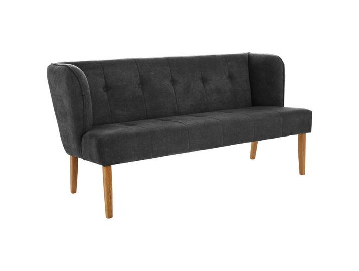 Cantus Sitzbank, Dunkelgrau, Holz, Eiche, vollmassiv, 179x88x76 cm, Esszimmer, Bänke, Sitzbänke