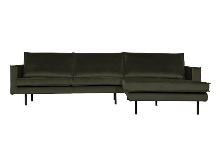 WOOOD Loungebank Rodeo Rechts, Velvet - Dark Green - BePureHome