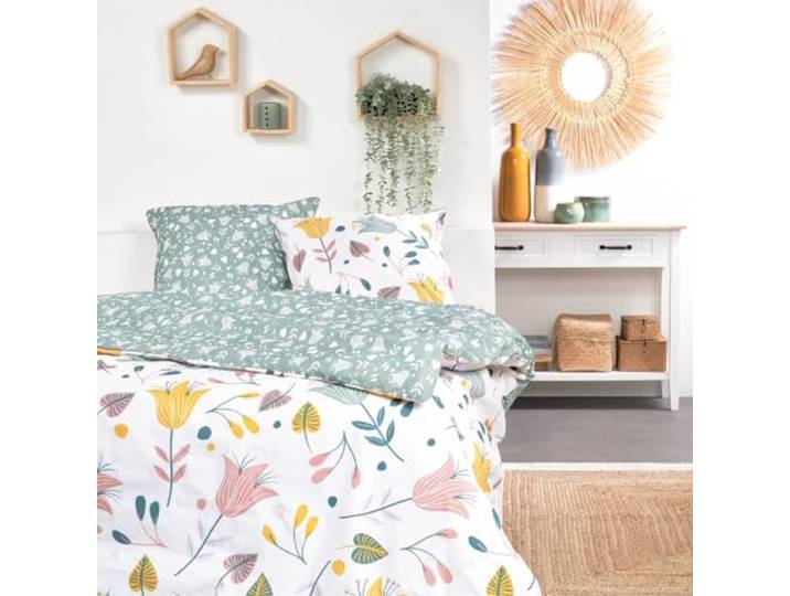 Today Sunshine Dubbel beddengoed van katoen, bedrukt, veldbloemen, meerkleurig, 220 x 240 cm