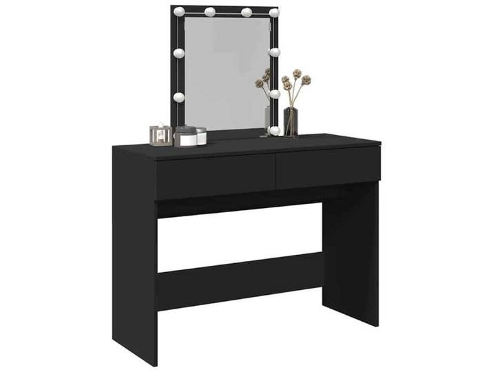 Meuble Rangement - HAOSHOP - Coiffeuse avec LED noir 100x40x130 cm&01_36854