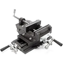 Wiltec, Schraubstock + Zwinge, Maschinenschraubstock 2 Achsen 150mm Schraubstock Kreuztisch Frästisch Werkbank (150 mm)