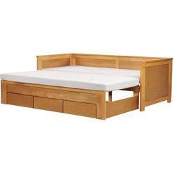 TAGESBETT Heller Holzfarbton 90-200 cm Cahors