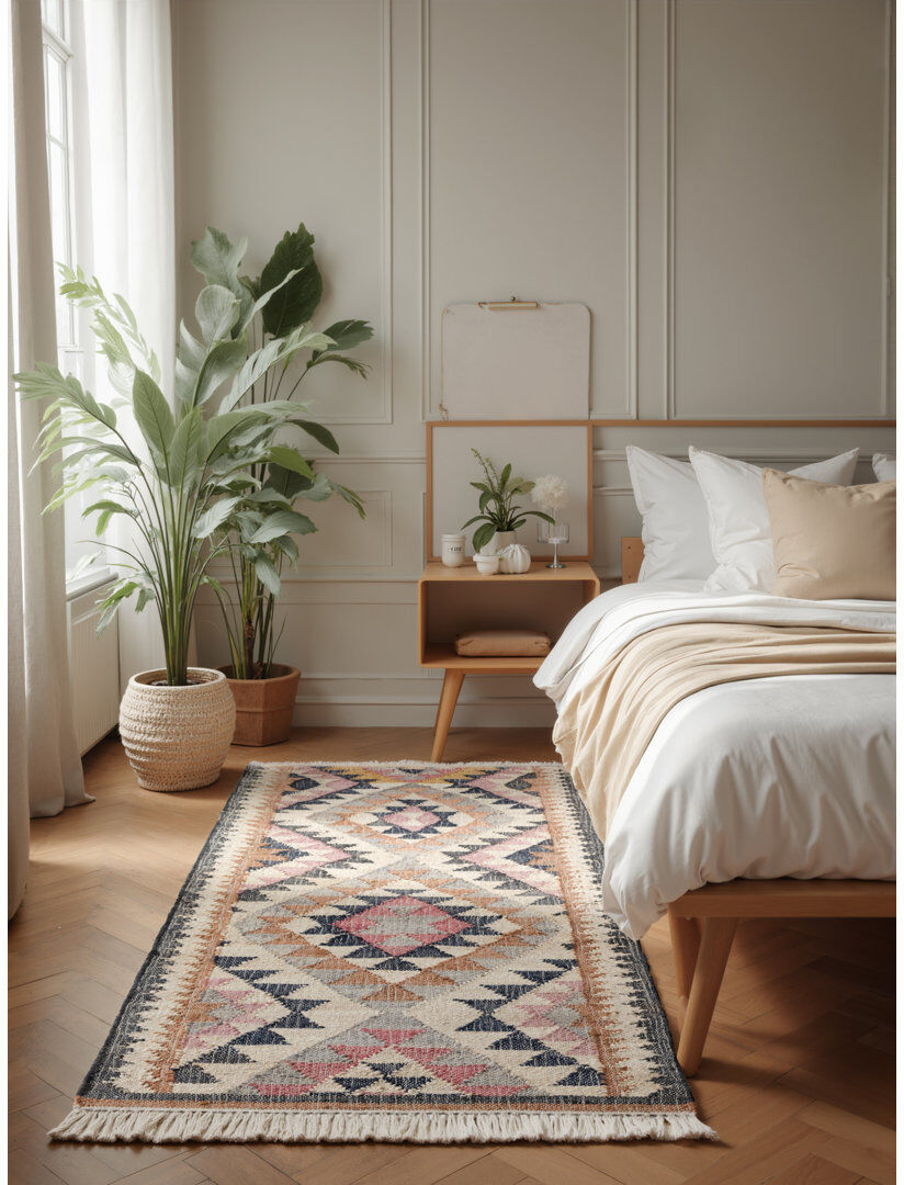 Elle Decoration Rectangle Jute / Sisal Hand Woven Area Rug Cream Runner 80 x 200 cm