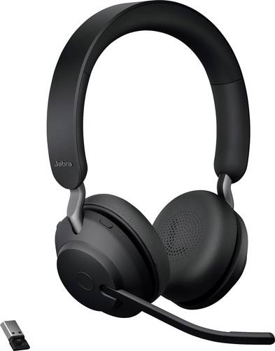 Jabra Evolve2 65 UC On Ear Headset Bluetooth Stereo Schwarz Noise Cancelling Lautstärkeregelung, Batterieladeanzeige
