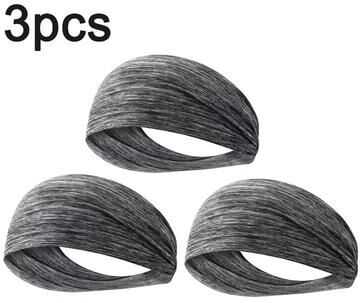 Inspired Finds Ultra Thin Breathable Sports Sweatband Headwrap Absorbent Outdoor Headband 3pcs Grey