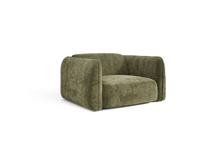 Fauteuil en velours gaufré vert vintage