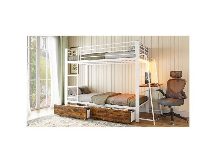 Lit superposé - SOGEU - 90x200 cm - Bureau intégré - Tiroir de rangement - Éclairage LED