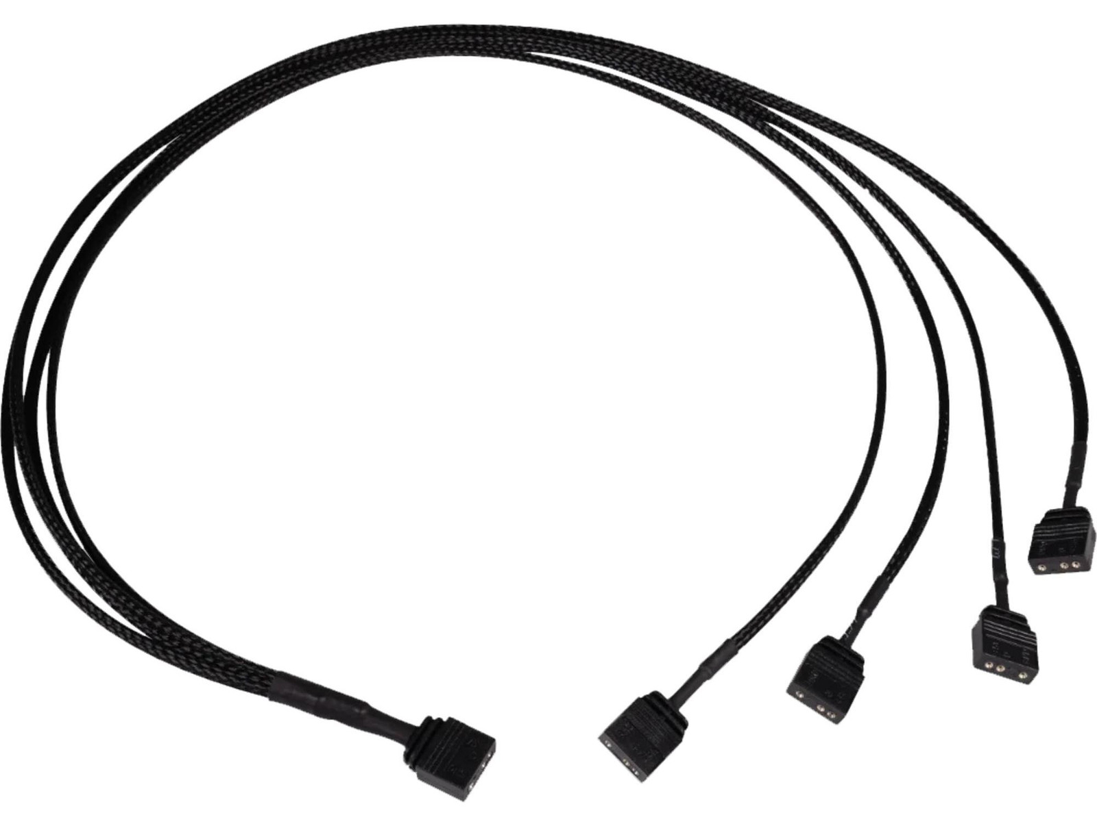 Alphacool Y-kabelverdeler aRGB, 3-polig naar 4x 3-polig, 60 cm, zwart