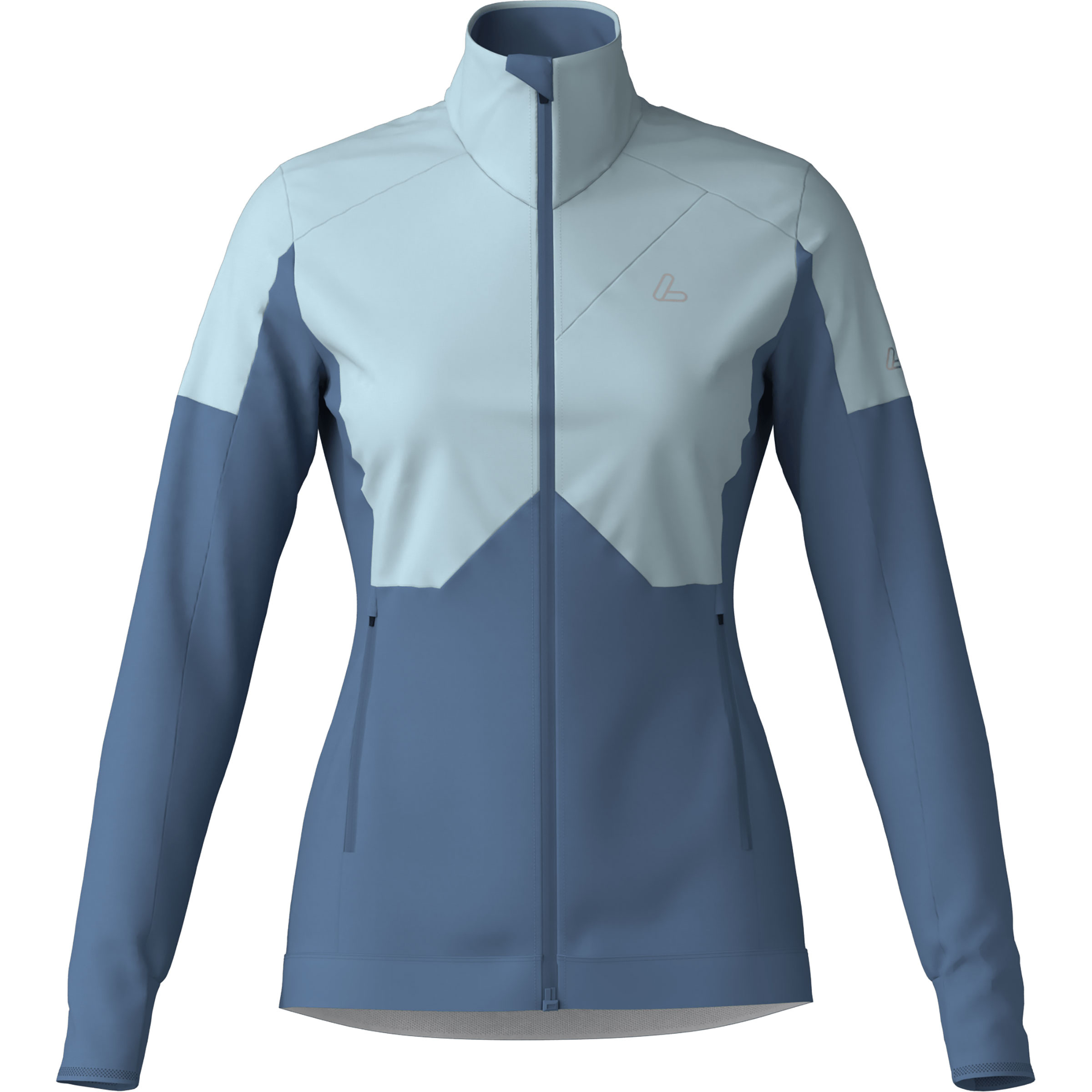 Löffler Pro Breeze Damen Softshelljacke blau Größe M Langlauf Klassik | Langlauf Skating Windabweisend