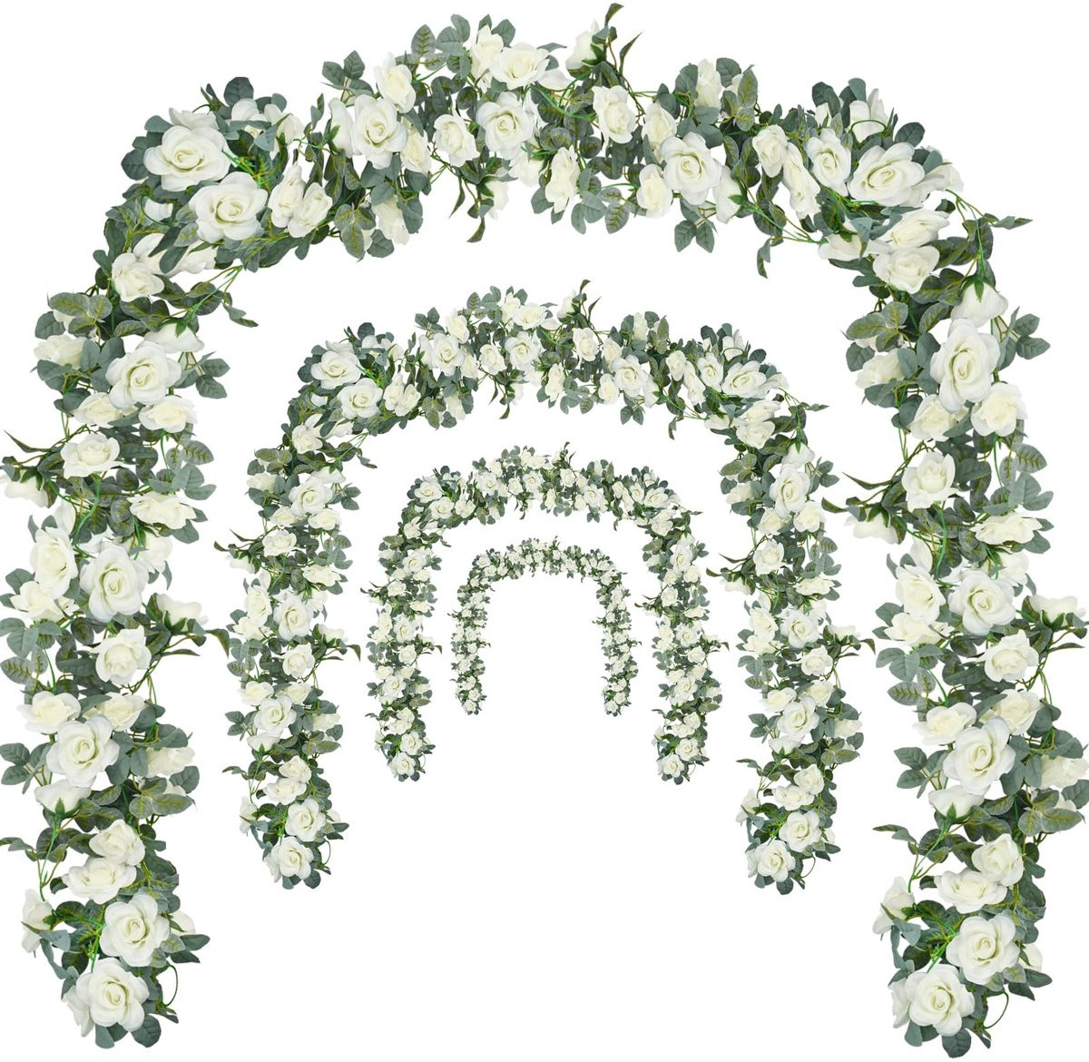Merkloze kunstmatige bloemslinger met groene bladeren voor decoratie en bruiloften