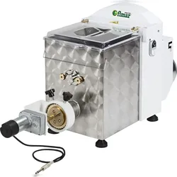 Maschine für frische Nudeln. Produktion 8 Kg/h.  Wanne 2,5 Kg. Leistung 0,5 hp. Elektronisches Messer. FIMAR Modell MPF2.5CN