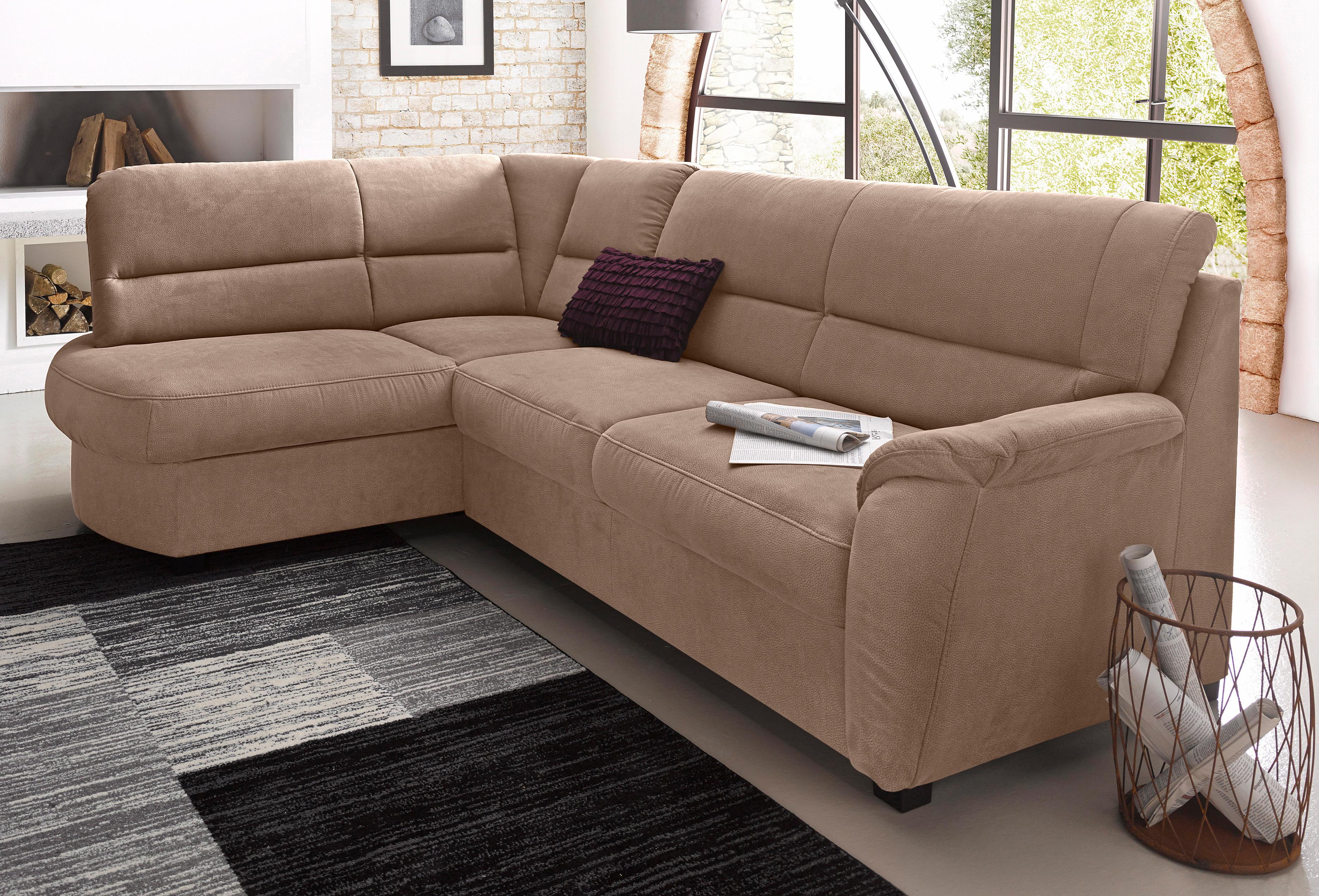 Ecksofa SIT & MORE "Pandora, L-Form, B: 251 cm, Bettfunktion & Bettkasten wählbar", braun, B:251cm H:91cm T:176cm, Luxus-Microfaser ALTARA NUBUCK (100% Polyester);Luxus-Microfaser ALTARA NUBUCK (100% Polyester);Luxus-Microfaser (100% Polyester), Sofas, Ec