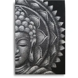 Grey Half Buddha Mandala 60x80cm