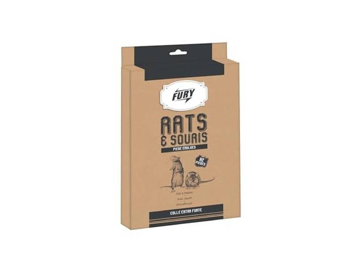 Fury - Plaquette Rats & Souris - Pièges Englués - Efficace 3 à 6 Semaines - Résistant à l'Humidité - Prêt à l'emploi - Fabrication Française