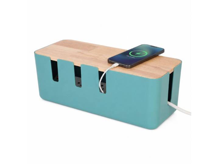 Relaxdays Kabelbox mit Holzdeckel