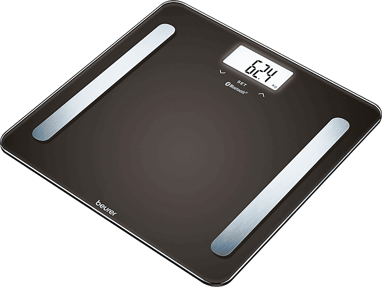Báscula de baño - Beurer SR-BF1, Memoria, Apagado automático, IMC, Bluetooth, Negro