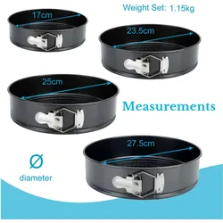 Intirilife 4-teilige Springformen-Set, Backform, Grau