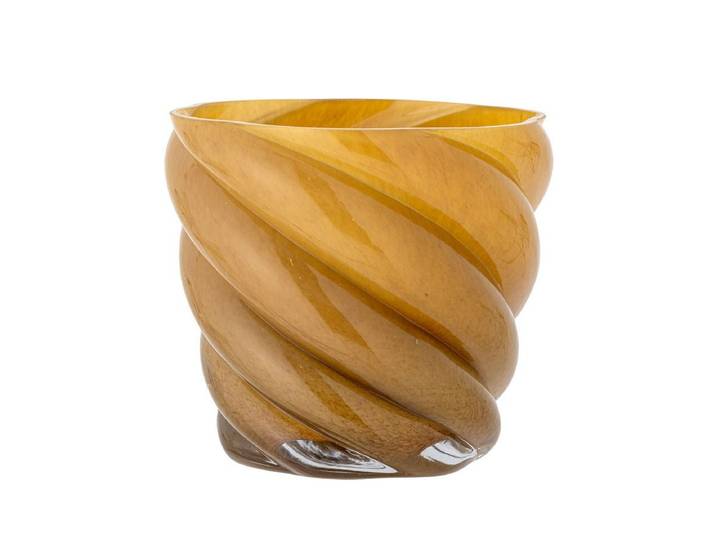 Blumentopf Solina – Mundgeblasenes Glas in warmem Gelb - Gelb - Luxusbetten24
