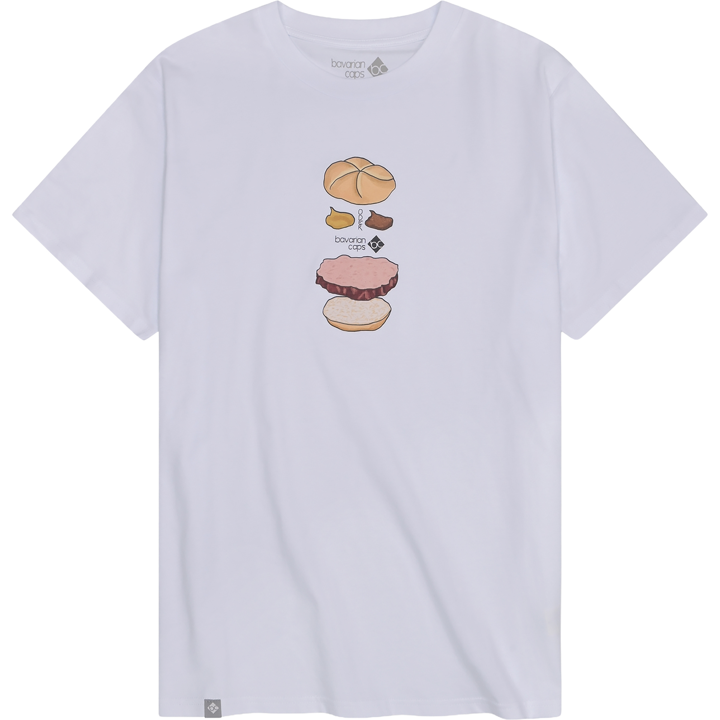 Bavarian Caps Bavarian Burger Herren T-Shirts weiss Größe L Lifestyle Hautfreundlich