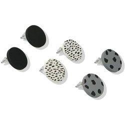 Ohrstecker-Set FIRETTI "Multipack Schmuck Geschenk Eisen Ohrschmuck Ohrringe", schwarz-weiß (silberfarben, schwarz, weiß, braun), Ohrringe, Damen, 18mm, Acryl Eisen, Acryl, Eisen, Made in Germany
