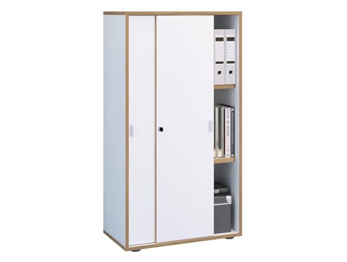 VCM Büroschrank Weiß 60x37x110 cm 2 Türen 3 Fächer für Homeoffice Büromöbel Ordnung für Akten und Ordner - praktisch fürs Homeoffice und Büro - für Angestellte und Selbstständige, Holzwerkstoff