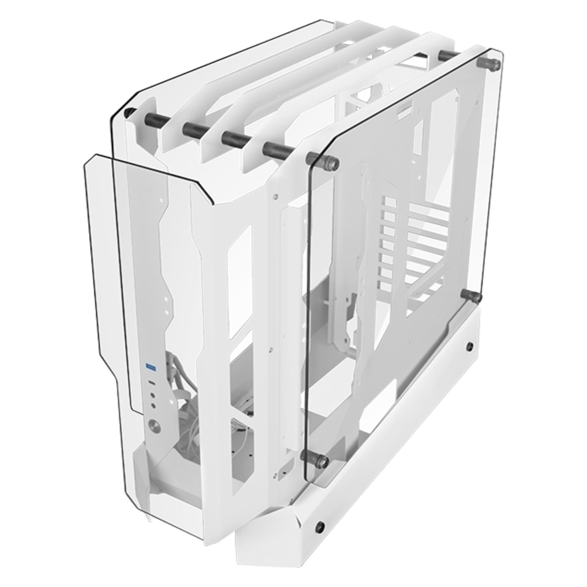 Mars Gaming Boitier Moyen Tour Atx Mc-Edge RGB Avec Panneaux Vitrés (Blanc) (ATX, mATX, Mini-ITX) (MCEDGEW)