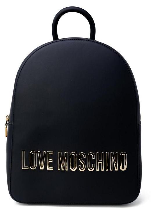 Love Moschino Rucksack Kunstleder schwarz Logo gold Zip