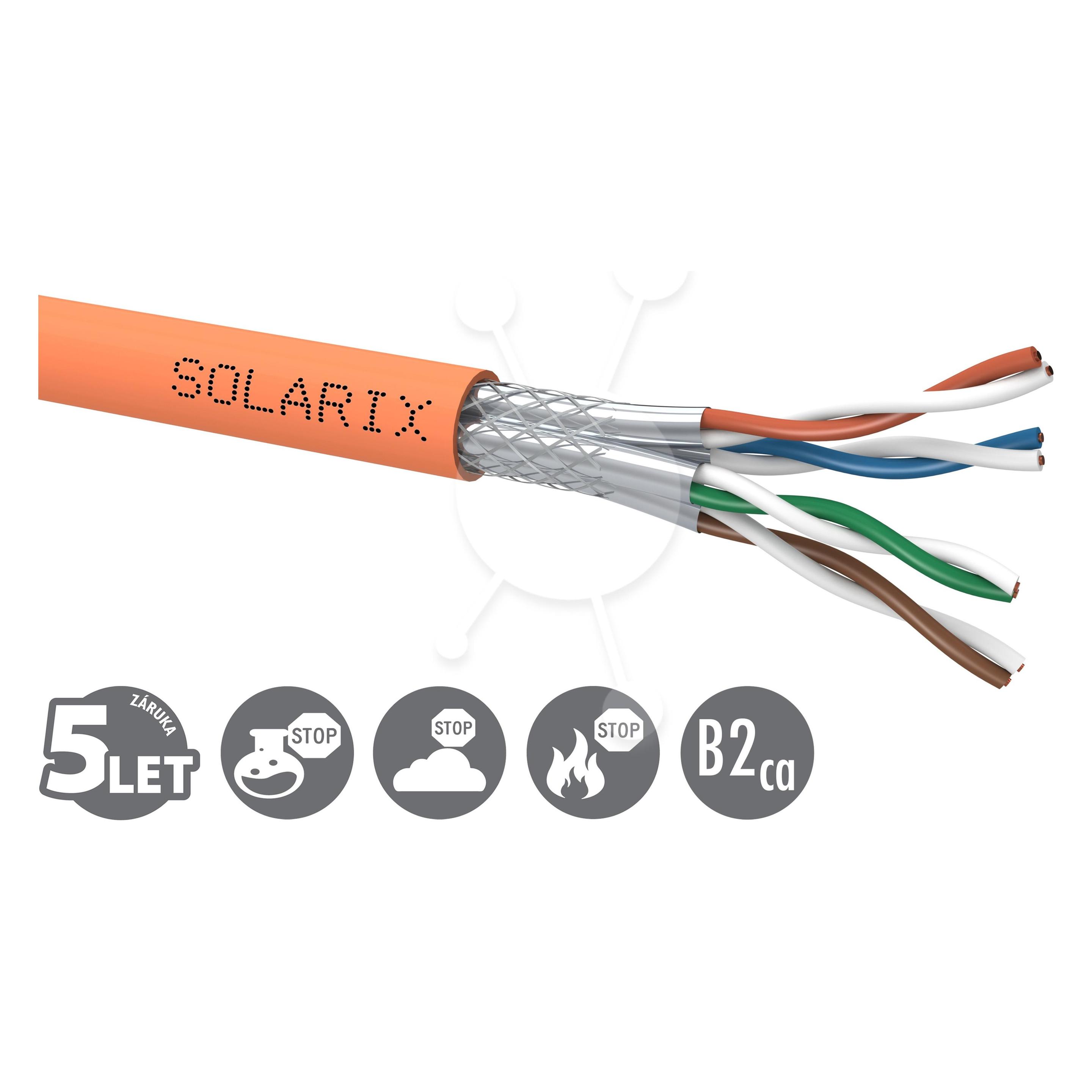 Solarix Instalační kabel CAT7A SSTP LSOHFR B2ca-s1,d1,a1 /cívka SXKD-7A-1200-SSTP-LSOHFR-B2ca (S/FTP, CAT7a, 500 m) (27000022)
