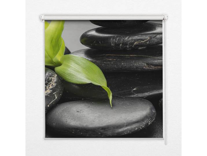Tulup Innenrollo - Fensterrollo - Rollo - 90x180 cm - Orchidee auf den Steinen, Violett, Kunststoff, Rechteckig, 90x180x0.5 cm, Heimtextilien, Vorhänge, Rollos