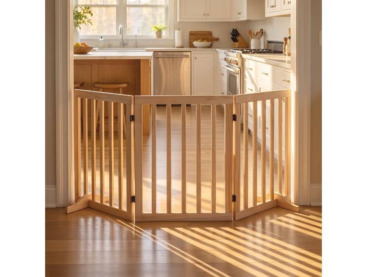 PawHut Barrière Chien Pliable 3 Panneaux 150x36x61cm Naturel
