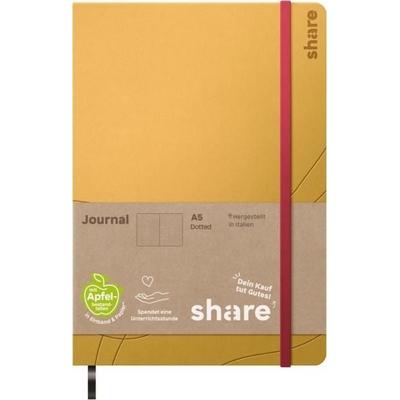share Notizbuch A5 punktkariert gelb
