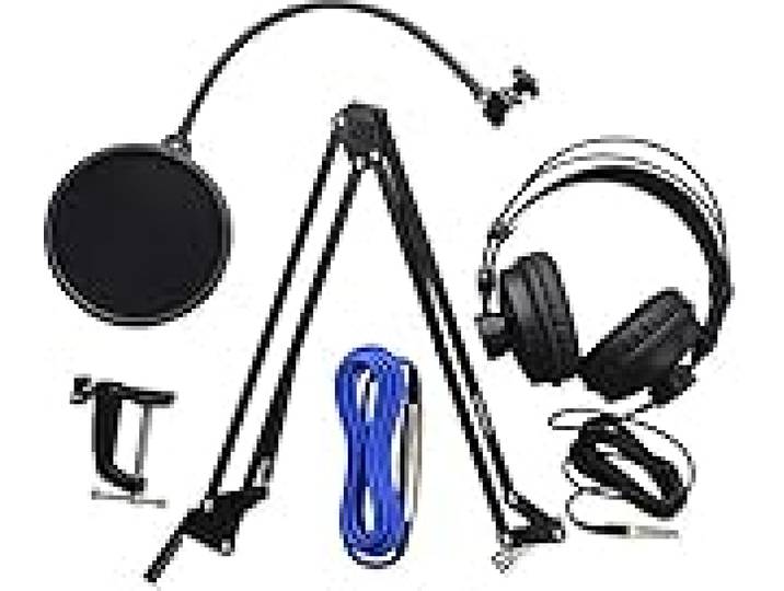 PreSonus Pack d'Accessoires Broadcast avec Bras de Microphone, Filtre Anti-Pop, Casque et Câble XLR pour Podcasting, Streaming et Enregistrement