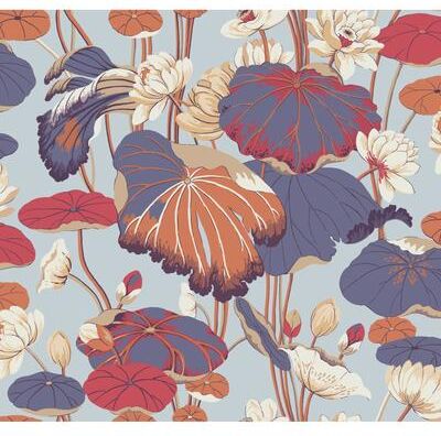 York Wallcoverings Lotus Pond Purple & Pink Wallpaper