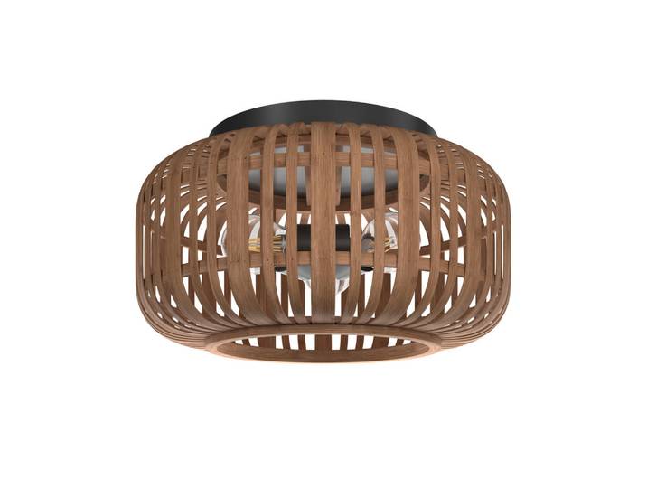 Marama Deckenleuchte, Naturfarben, Schwarz, Metall, Naturmaterialien, Abstraktes, rund, 22.5 cm, Lampen & Leuchten, Innenbeleuchtung, Deckenlampe, Deckenlampen